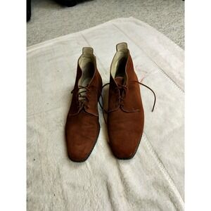 Bally Suede Chukka Boots sz 10 Burgundy Leather Dark Academia